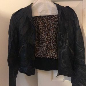 cropped leather jacket